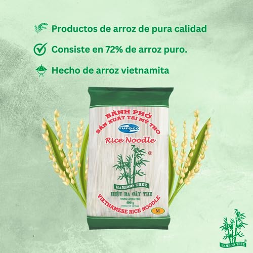 Miniatura 4 de Bamboo Tree Fideos De Arroz 3 Mm - Noodles 400g