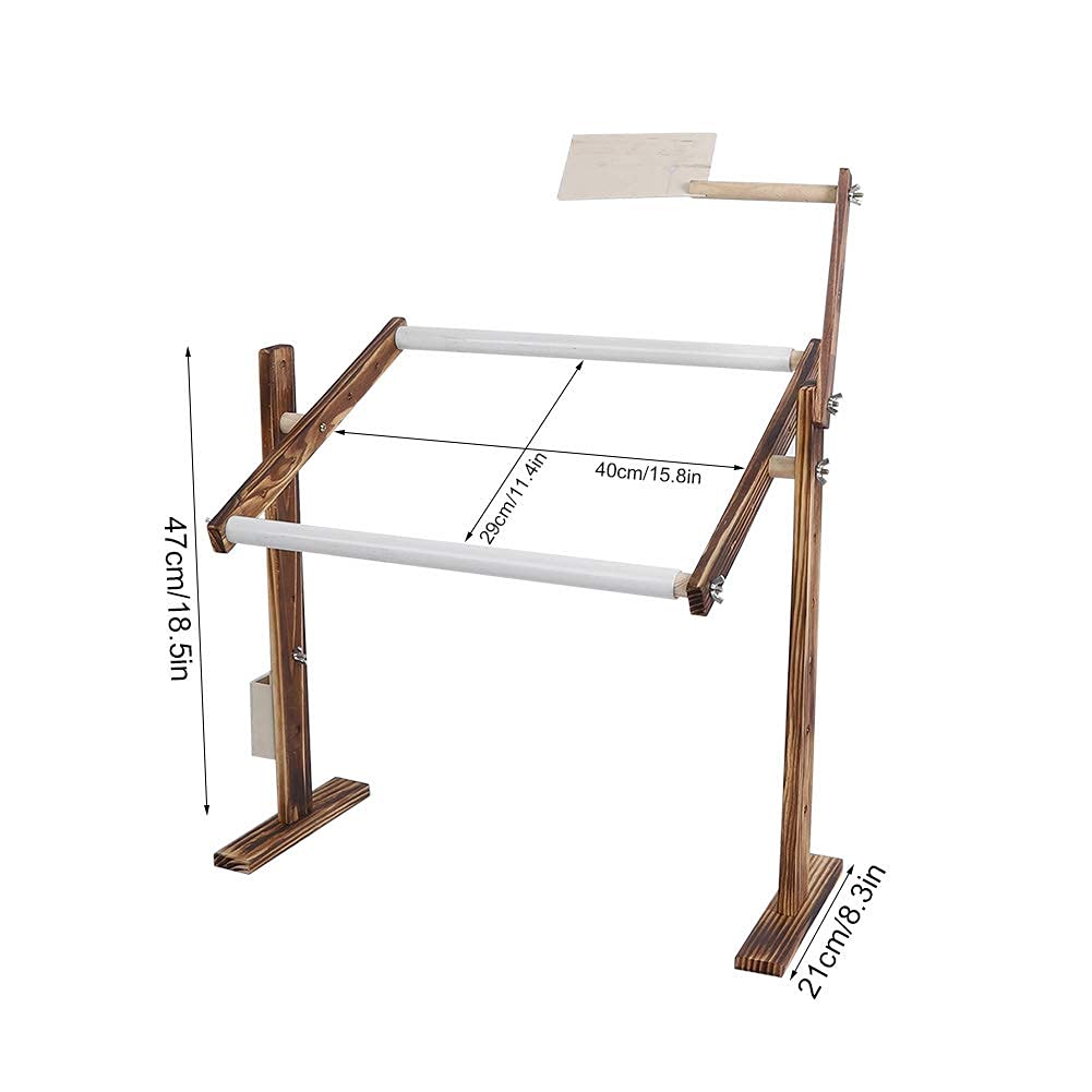 Supporto di ricamo in legno antico, supporto per punto croce con altezza regolabile, supporto per ricamo per amanti del lavoro manuale e artisti, accessori per cucito, accessori per artigianato