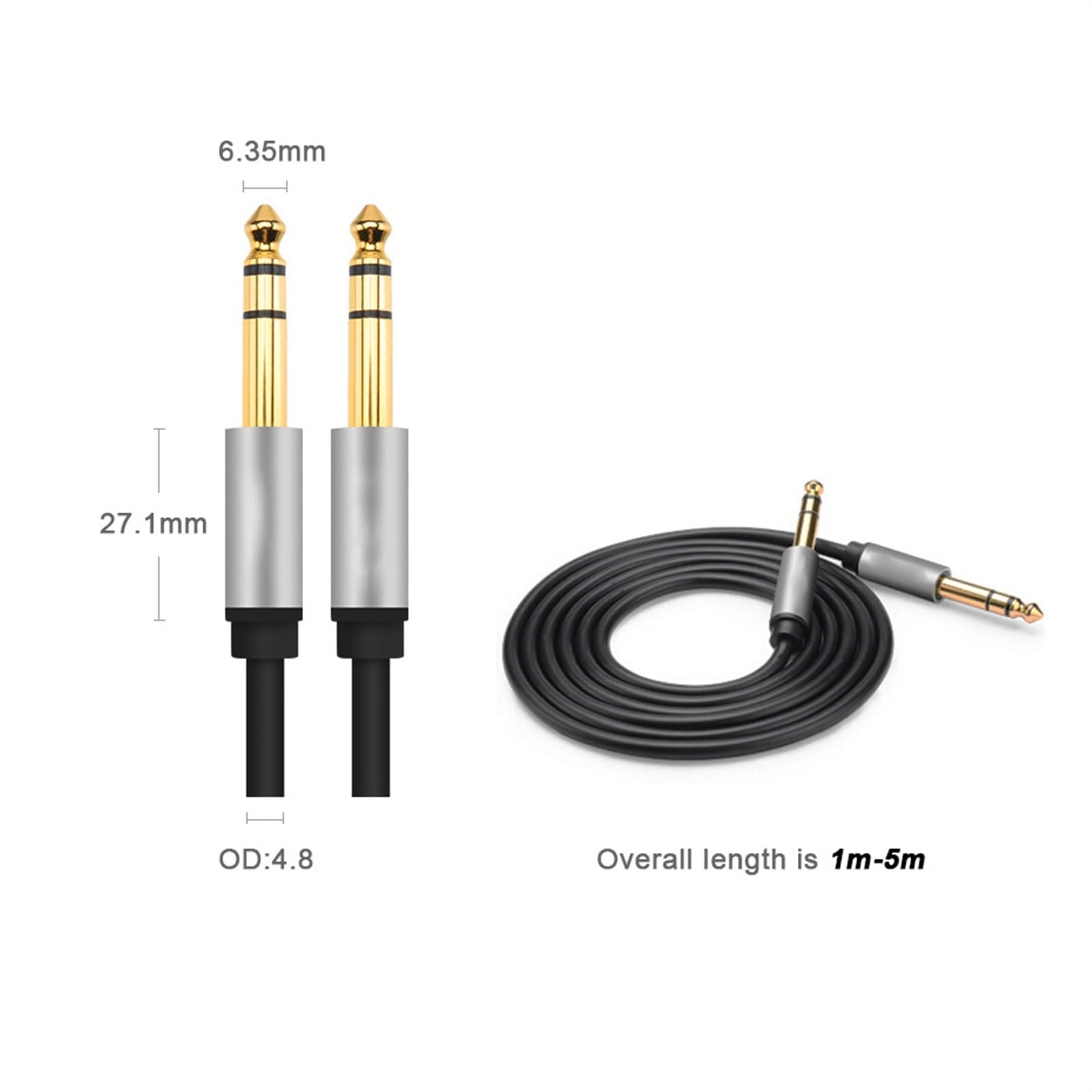 Cavo Audio per Chitarra Cavo Jack Audio Cavo Jack Audio da 6,35 Mm A 6,35 Mm per Mixer per Chitarra (Color : 3 Meters)