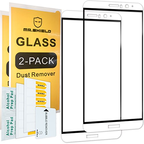 [2-Pack]-Mr.Shield for Huawei Mate 9 [Full Cover] [White and Black Color] [Tempered Glass] Screen Protector with Lifetime Replacement