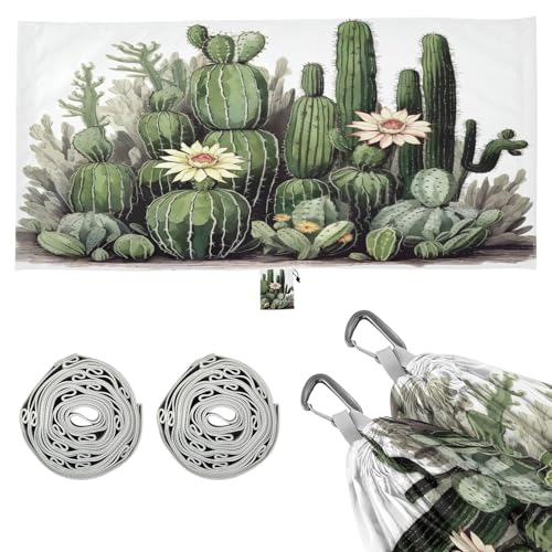 Haskirky Cactus Plant Camping Hammock, Single Portable Hammocks with Tree Straps & Attached Carry Bag, 330Lbs Capacity Perfect for Outside Indoor Hiking Beach Backpack Travel