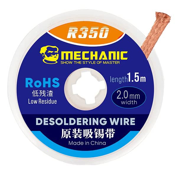 Buyyart New 1Pcs Mechanic R350 Solder Iron Wick Remove De soldering Wire 2.0mm Width 1.5m Length Flux Bga Motherboard Repair Tools (B0BL8FC983) Amazon Price History, Amazon Price Tracker