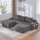 Revêtement en velours côtelé haut de gamme pour un confort doux et une esthétique raffinée : Ce canapé module allie une texture chaleureuse au toucher soyeux et un aspect visuel élégant, créant une ambiance accueillante dans votre salon. Le tissu résistant et agréable au contact s’intègre naturellement dans les intérieurs modernes tout en offrant une sensation de luxe discret