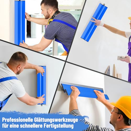 Flächenspachtel Set, 24Inch/60CM Edelstahlklinge Spachtel Werkzeug,Spachtel Werkzeug mit Ergonomischem Z-Griff für große Arbeitsbereich Wand Dekoration Bau Werkzeug