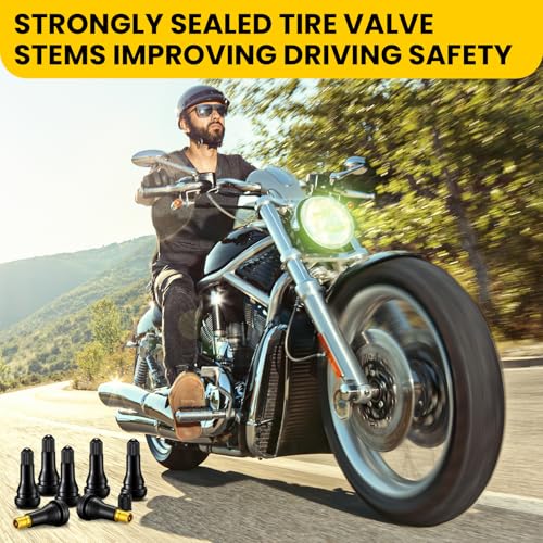 Image of Tallew 600 Pieces TR413 Tire Valve Stems, Rubber Snap-in Tubeless, Black | for 0.459 Inch Rim Holes Car Tubeless Tires, Standard Length Replacement, Bulk for Auto Repair Shops, Black Snap in Design