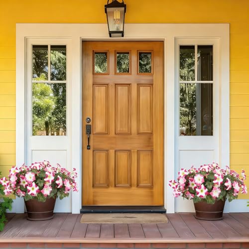 Image of Artificial Flowers for Outdoors, Faux Petunias Spring Summer Decoration, Fake Flowers Plants UV Resistant Look Real Silk Flowers for Outside Planter Front Door Porch Patio Yard (6, Pink-White)