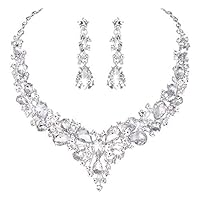 Algopix Similar Product 16 - Molie Bridal Austrian Crystal Necklace