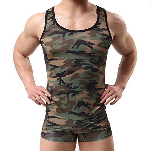 YUFEIDA Men's Camouflage Undershirt Vest Tank Top Gym Sleeveless Shirts Jersey2