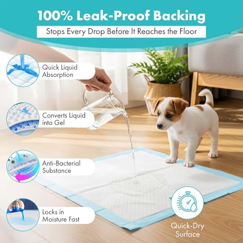 Image of TBM Puppy Pads 100 Count - 23.6 inch x 23.6 inch - Super Absorbent Pee Pads for Dogs - Premium Leak-Proof - Pets Potty Training Essentials - Disposable Quick- Dry Pads for Puppies | Cats | Rabbits