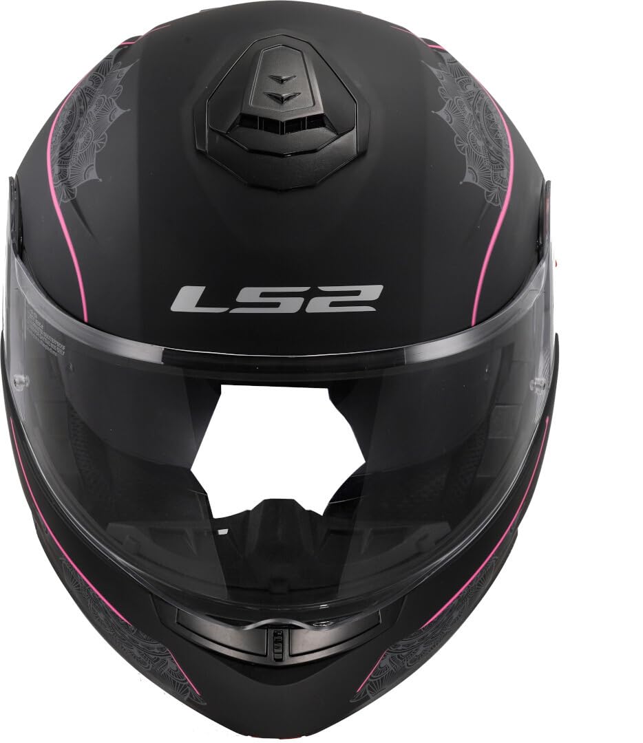 LS2, Casco Moto Modulare STROBE II LUX Matt Black Pink, S