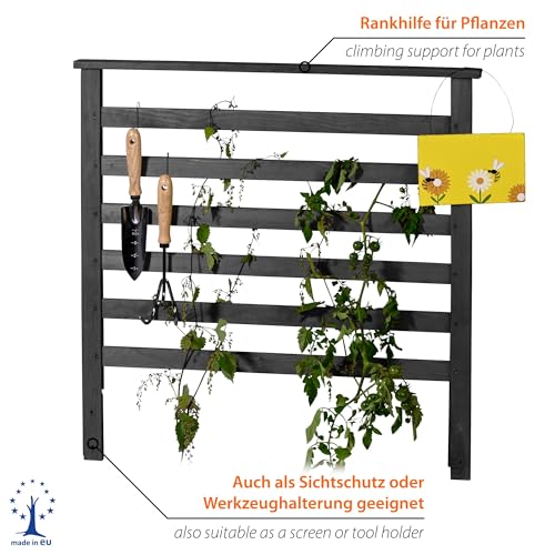 Treillis en bois dobar aménagement potager de balcon et terrasse gris - 4