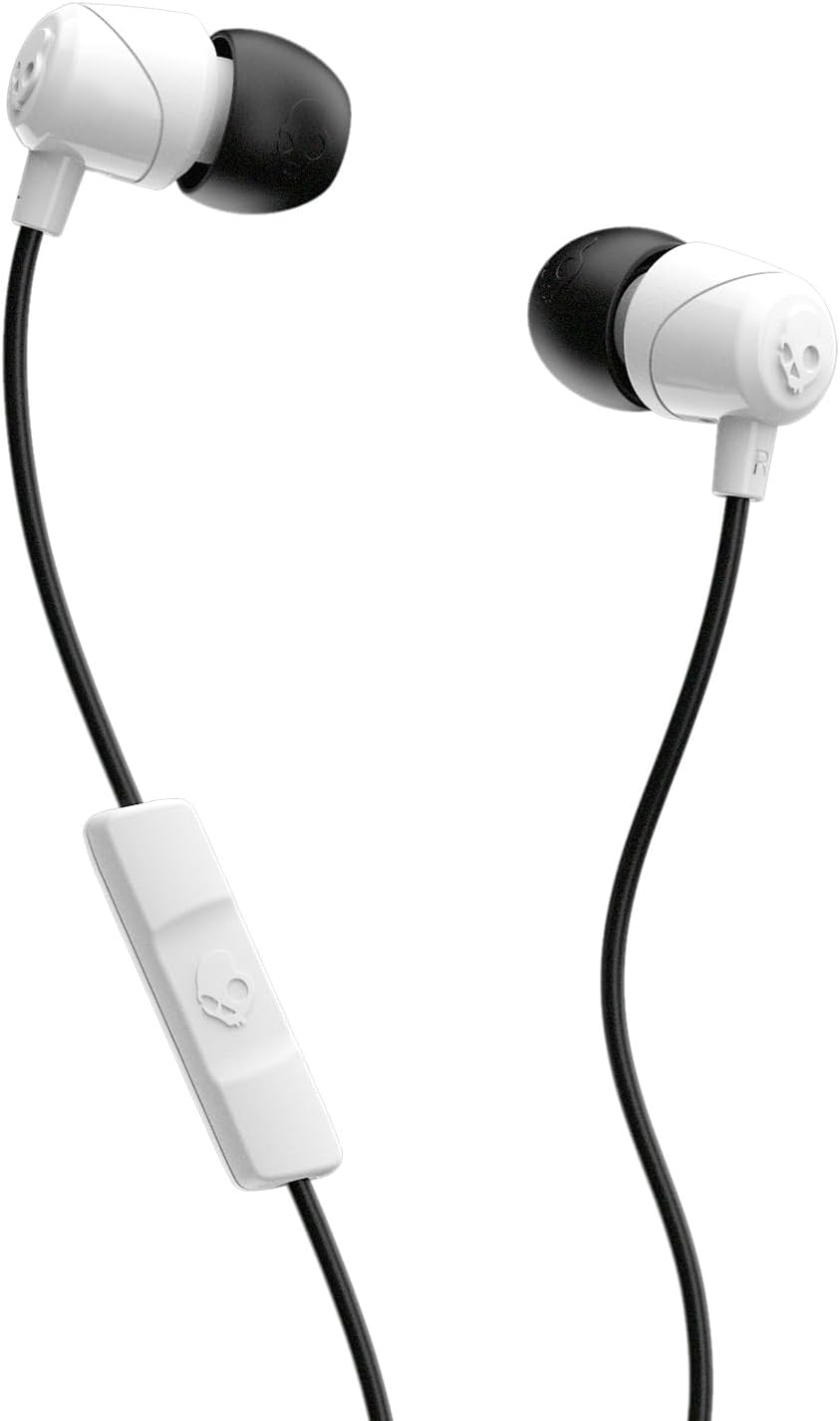 Skullcandy Jib In-Ear Noise Isolating Earbuds with Microphone and Remote for Hands Free Calls - White/Black