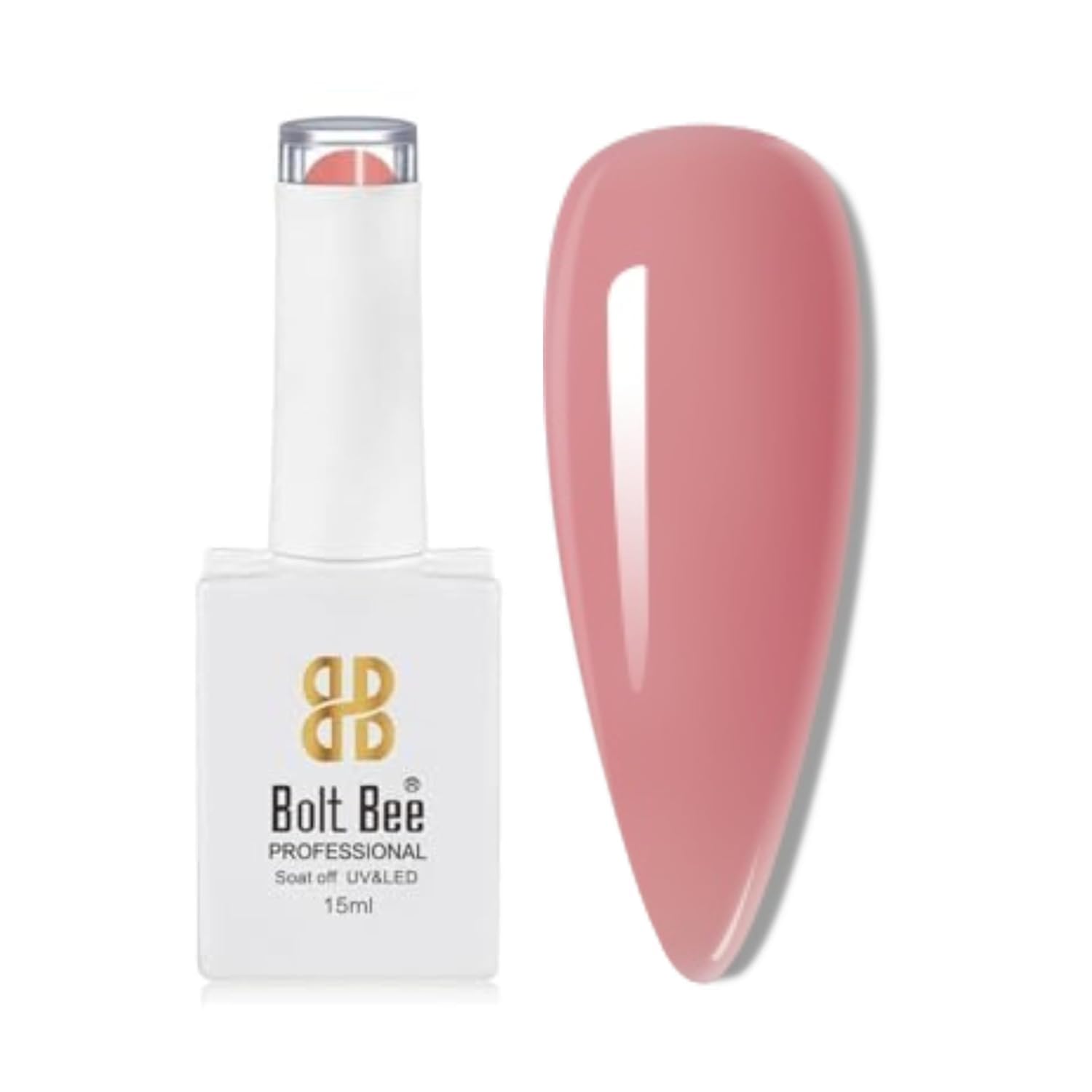 Bolt Bee Reddish Pink Color Gel Nail Polish Soak Off UV Gel DIY at Home Manicure Salon Nail Art (117, 15ml)-image-11
