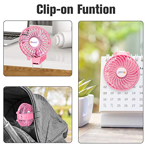 Versiontech. Mini Handheld Fan, Usb Desk Fan, Small Personal Portable Table Fan With Usb Rechargeable Battery Operated Cooling Folding Electric Fan For Travel Office Room Household Pink #TOP6