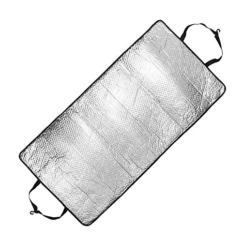 エアコン室外機カバー 50×100cm 日除け/雪除けカバー 電力消費を抑制 冷暖房効率アップ 軽量アルミコーティング素材 サンシェード 熱対策 凍結防止 降雪対策 保温効果向上 取付簡単 アルミガード 汎用サイズ 遮熱カバー FMTOUC10050