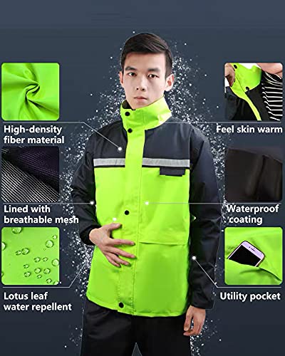 Rain Gear for Men Waterproof,Waterproof Rainwear,Motorcycle Rain Suit Waterproof Rain Jacket and Pants Set3