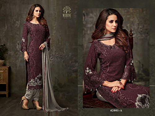 women's ready to wear georgette embroidered straight style salwar kameez 420013