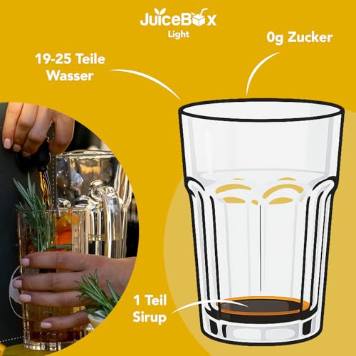 JuiceBox Sirup Light - 2 Liter ergeben 52 Liter antrinkfertiges Getränk, langanhaltend, pflanzenbasiert… – Ansicht 4