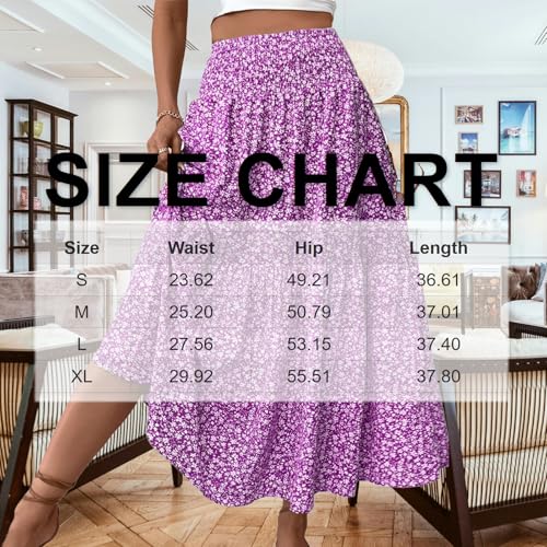 Womens Tiered Maxi Skirt with Pockets Flowy Boho Elastic High Waisted Skirt Summer Beach Vacation Smocked Tube Dress2