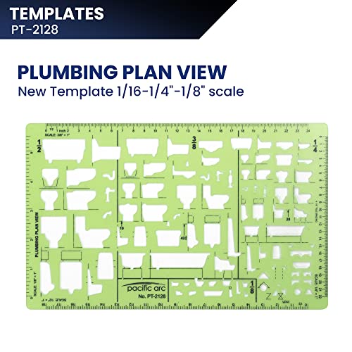 Image of Pacific Arc, Template, Plumbing Plan View, 1 /16-1 /4 inch-1 /8 inch Scale