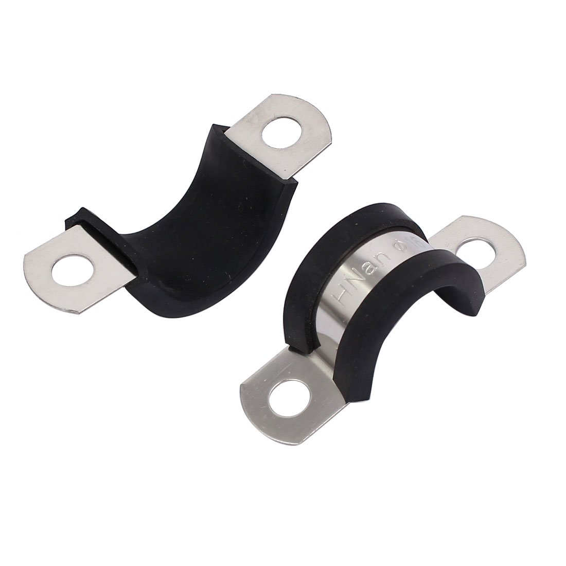 Aexit 16mm Dia Clamps EPDM Rubber Lined U Shaped Pipe Tube Wire Clamps Strap Clamps Clips 3pcs