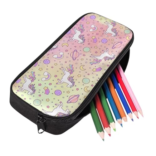 Image of Rainbow Horse Cute Pencil Case For Girls, Large Girls Pencil Pouch For School Supplies, Portable Pen Bag