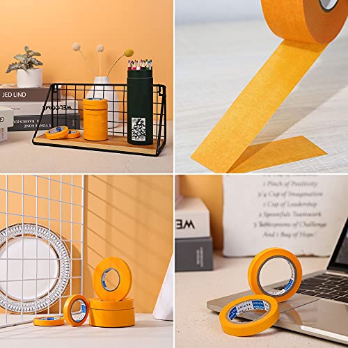 Petdcheb 6 Rolls Fine Line Tape 1/16, 1/8, 1/5, 2/5, 1/2, 3/4 Inches X 55 Yard Fineline Masking Tape Painter Tape Adhesive Automotive For Diy Car Auto Paint (Yellow) #TOP5