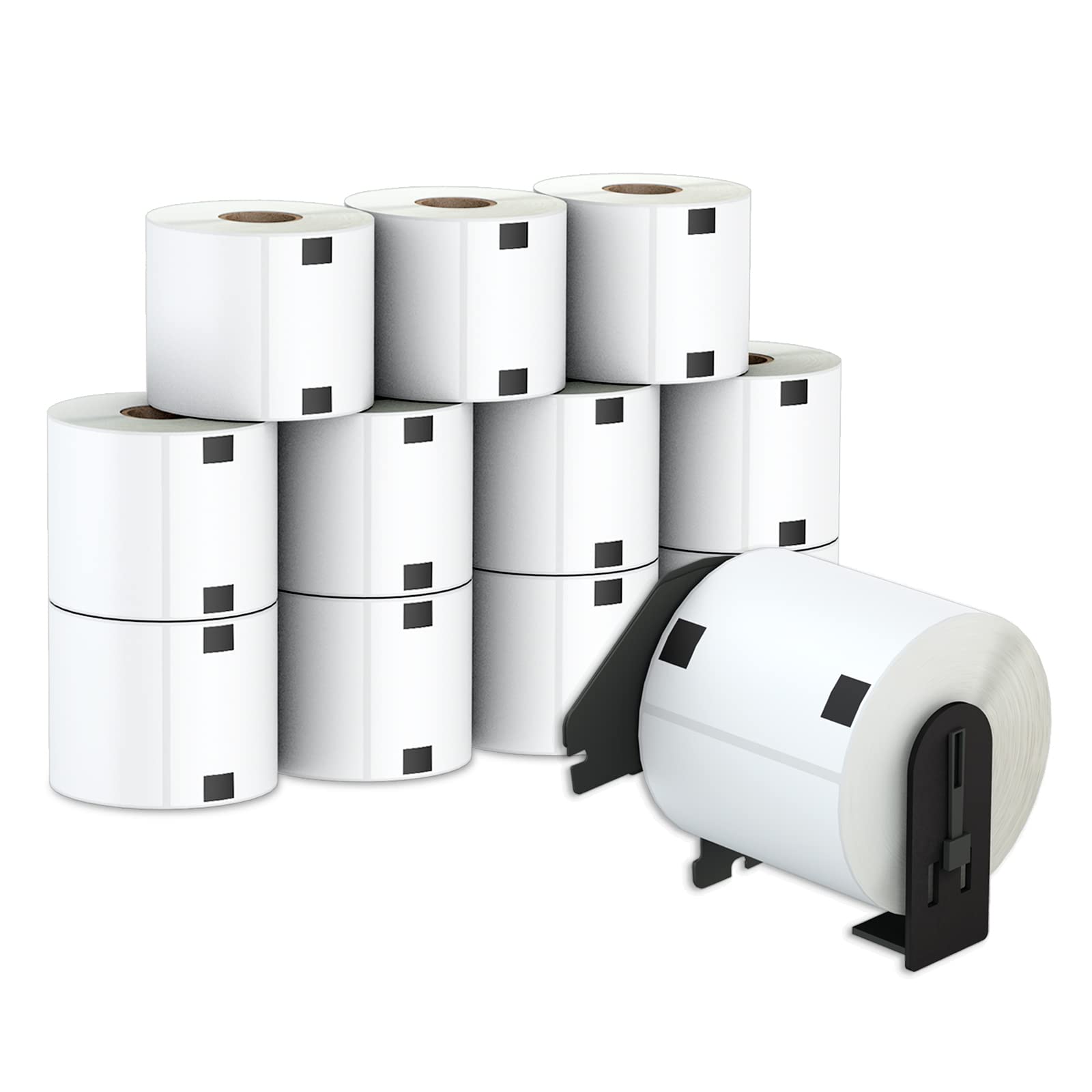 12 Rolls 3600 Pcs 2-3/7"x4 Shipping Name Badge Labels Replacement for Brother dk-1202, Misofuki 2.4"x3.9" 62mmx100mm Die-Cut Address Labels Used with