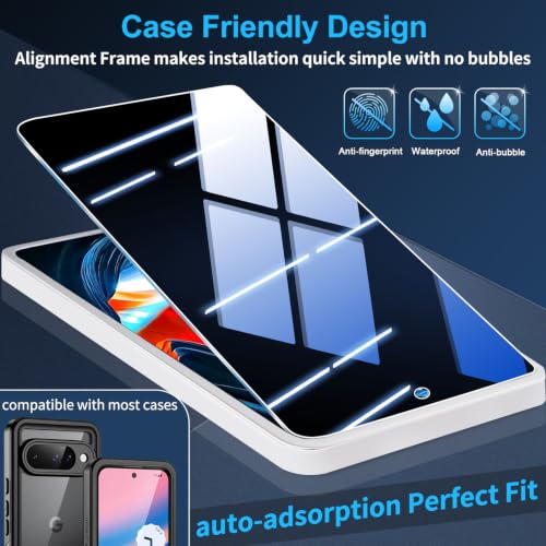 Image of 3 Pack Privacy Screen Protector for Google Pixel 11 Pro XL Tempered Glass + 2 Pack Camera Lens Protector, True 25Anti Spy, 9H Hardness, Fingerprint Unlock, Case Friendly Bubble-Free 6.8 Inch