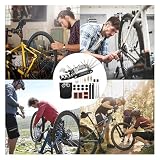 Lunyloer Zestaw naprawczy do opon rowerowych, 16 w 1, zestaw naprawczy do dętek rowerowych, metalowy podnośnik do opon dla rowerzystów, motocykli, pojazdów terenowych, nadmuchiwana guma