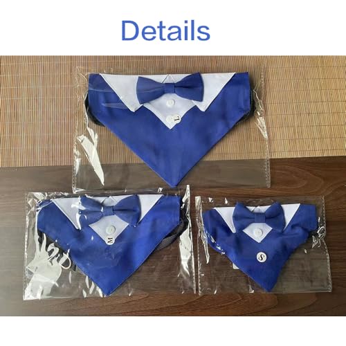 Dog Tuxedo Collar Dog Suit for Wedding Engagement and Birthday, Formal Dog Tux Bandana Costume with Blue Bow Tie and Adjustable Buckle,Suitable for Medium Dog.(Blue, M) Dog Tuxedo Collar Dog Suit for Wedding Engagement and Birthday, Formal Dog Tux Bandana Costume with Blue Bow Tie and Adjustable Buckle,Suitable for Medium Dog.(Blue, M)
