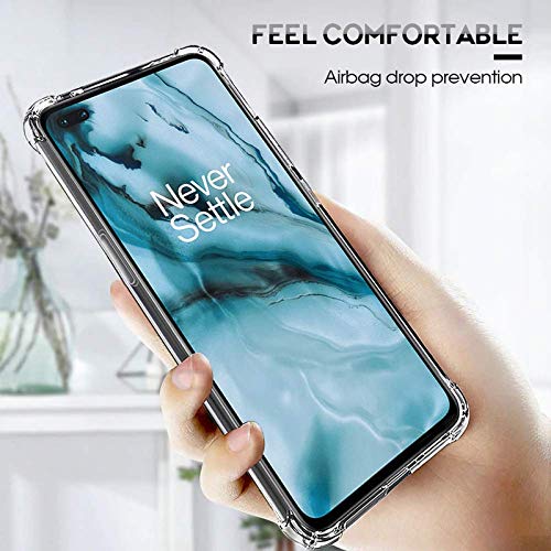 Image of Bumper Transparent (Drop Protection) with Anti Dust Plugs Shockproof Slim Back Cover Case for OnePlus Nord