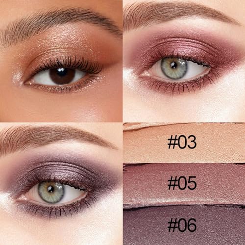 3pcs Cream Eyeshadow Sticks,Ombre à paupières haute pigmentation et chatoyante Crayon,Stylo ombre à paupières longue tenue, crayon éclaircissant pour le maquillage des yeux, résistant à l'eau – Image 3