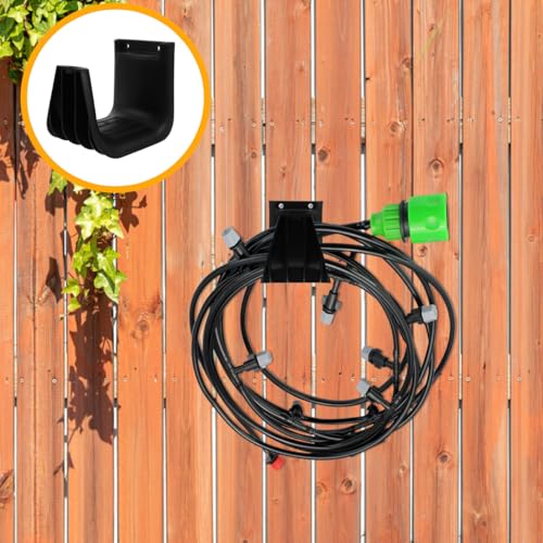 IMIKEYA Hose Holder Wall Mount Hook Hanger with Screw: Garden Hose Reel Storage Rack for Vacuum Cleaner Extension Cord Organizer Garage Shed Patio Tools Accessories Black by IMIKEYA - Image 3
