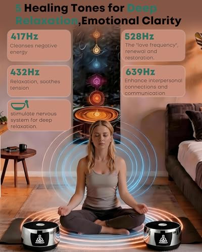 Image of Sound Frequency Instruments, Meditation Tone TWS Machine- Solfeggio Bath Device for Yoga, Mindfulness, Singing Therapy System of Chakra Relaxation and Stress 5 Tones, 3 Timer Modes