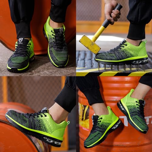 Image of Steel Toe Shoes for Men Women Lightweight Comfortable Work Shoes Indestructible Slip Resistant Safety Shoes for Construction