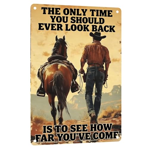 TinnyTign Vintage Western Cowboy Metal Tin Sign Motivational Wall Decor