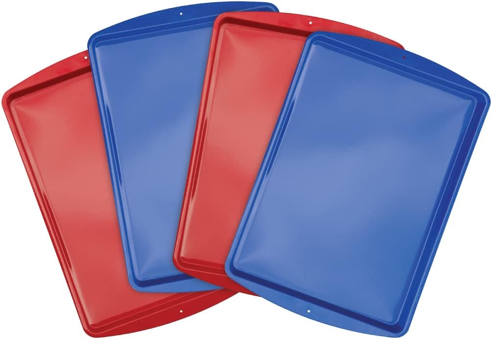 Barker Creek Learning Magnets, for Children, Red & Blue Kidboard 4-Pack, Durable & Perfectly Sized for Children, 9" x 13" (4059)