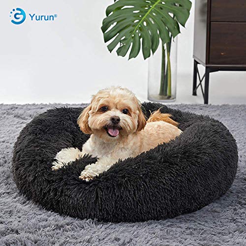 Yurun Hundebett, Flauschiges hundebett Hundesofa Hundekissen flauschig, (8 Farben und 9 Größen wählbar), Bezug abnehmbar und maschinenwaschbar, Donut hundebett Geeignet für Katzen und Hunde