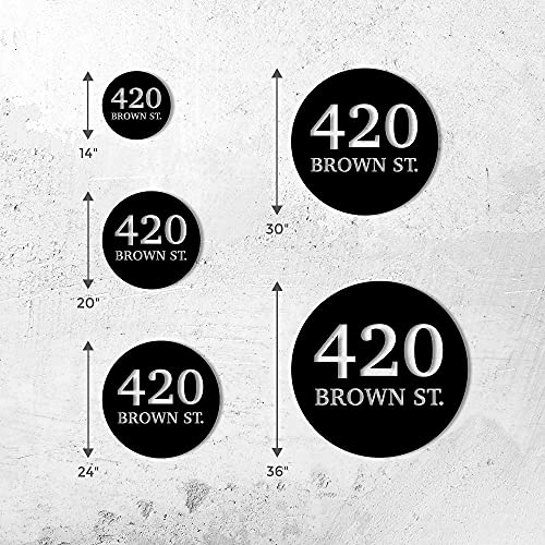 image for POEM Studio Round House Number and Street Name Personalized Solid Stee