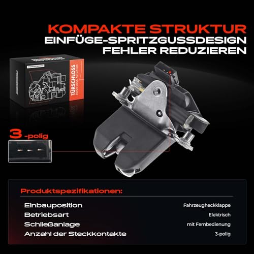 Frankberg Heckklappenschloss Kofferraum Kompatibel mit Fabia II 542 Fabia II Combi 545 Roomster 5J Alle motoren 2006-2015 5J0827501B