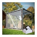 CYTZS Openlucht Duidelijk Dekzeilgordijn Waterdicht Transparant Dekzeil met Oogjes Winddicht Dekzeil Paneel, voor Pergola Patio Veranda Prieel(5x2m)