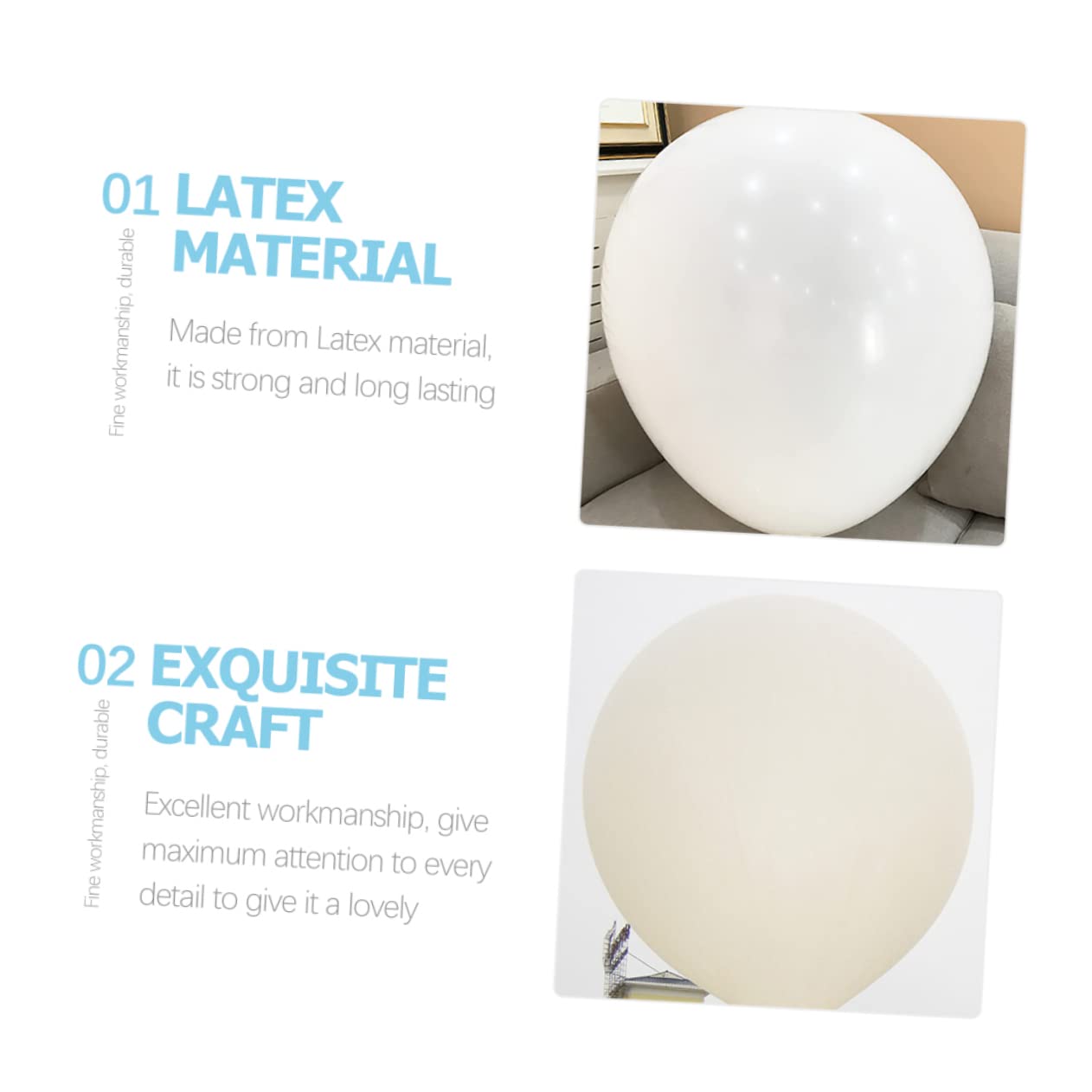 Riesen Latexballon 120 Zoll, Weiß, Rund aus Latex für Dekoration