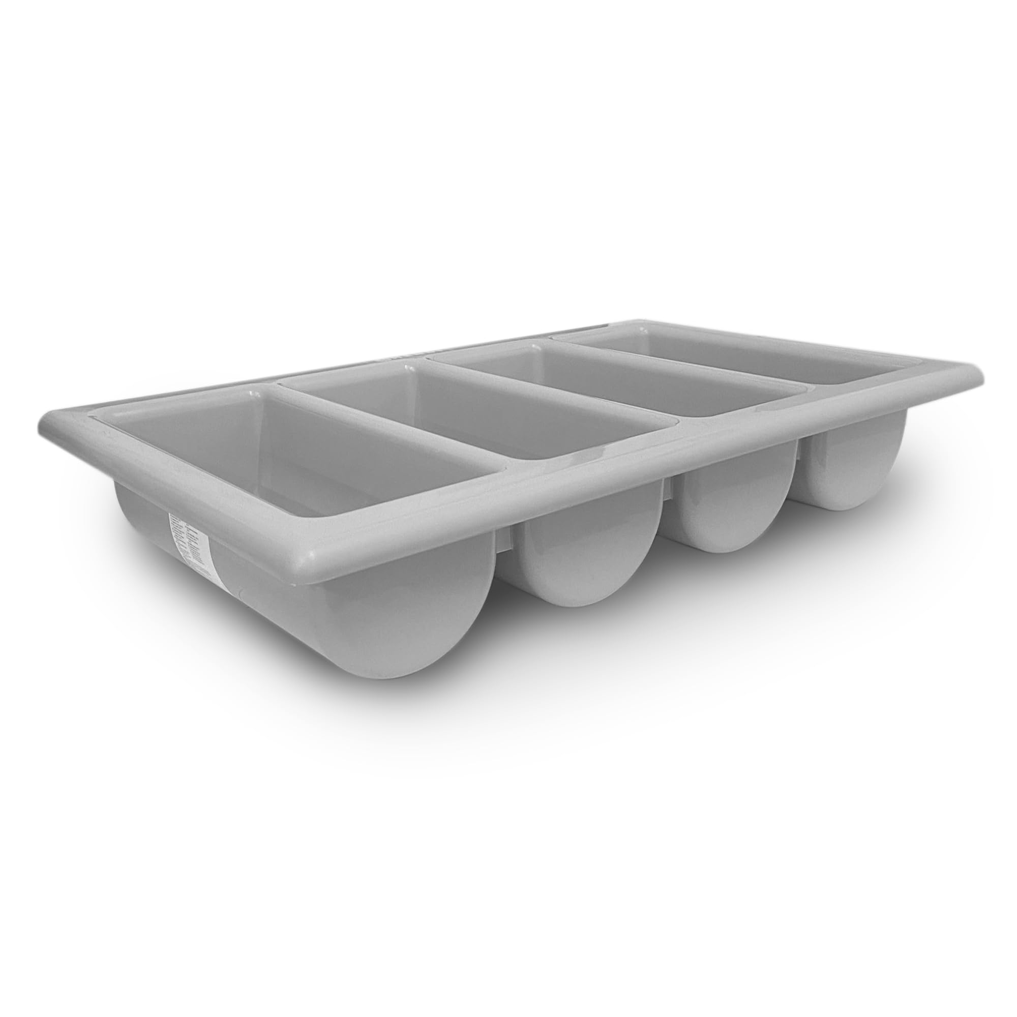Catering Parts Uk Grey 4 Compartment Cutlery Rack Heavy Duty Storage For Commercial Kitchens/School Kitchens | Restaurant Cutlery Tray