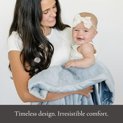 Image of Saranoni Luxury Receiving Blankets for Babies | Ultra-Soft Lush and Boutique Quality Baby Blanket | Slate - 40 inch x 30 inch