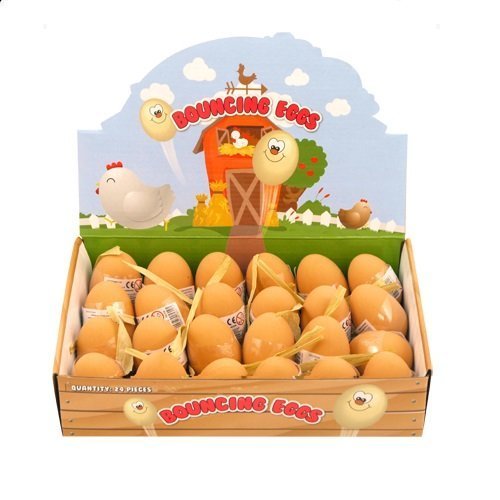 3 x 6 x bolas de goma para huevos rebotantes, huevos falsos