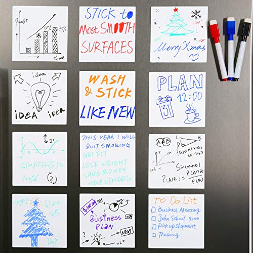 CREKERT Dry Erase Sticky Notes Reusable Small Whiteboard Sticker 4