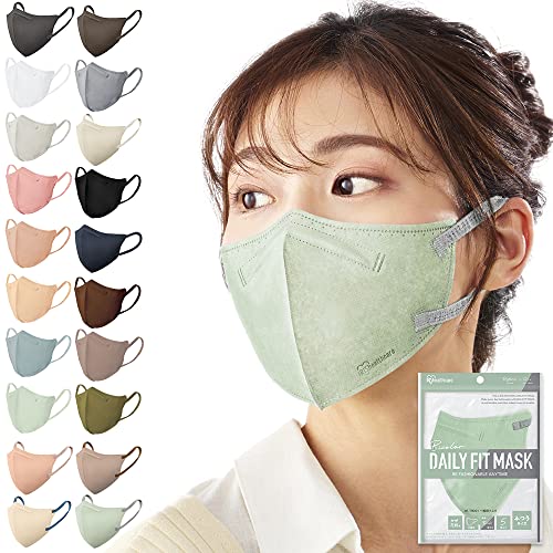 DAILY FIT MASK 立体マスク ふつう ピスタチオ*グレー(5枚入)