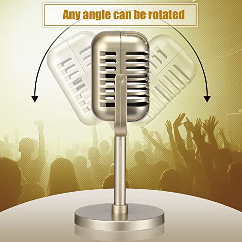 Zubebe 4 Pcs Retro Vintage Microphone Props Halloween Fake Microphone Plastic Pretend Mic for Podcast Event Rock and Roll Hip Hop Music Movie Theater Birthday Jazz Party Decor - Image 6