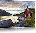 Produktbild Pixxprint Sonnenaufgang am Fjord Norwegens als Leinwandbild/Größe: 120x80 cm/Wandbild/Kunstdruck/fertig bespannt